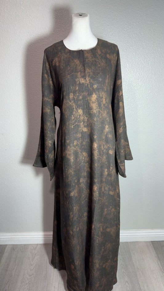 Mocha Print Abaya
