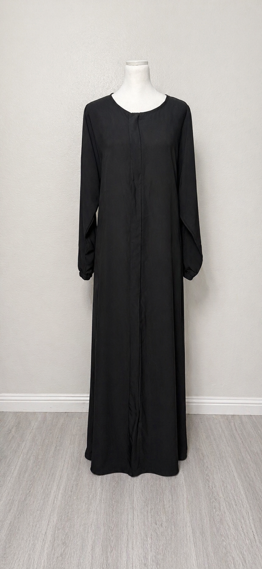 Classic Noir Zipper Abaya