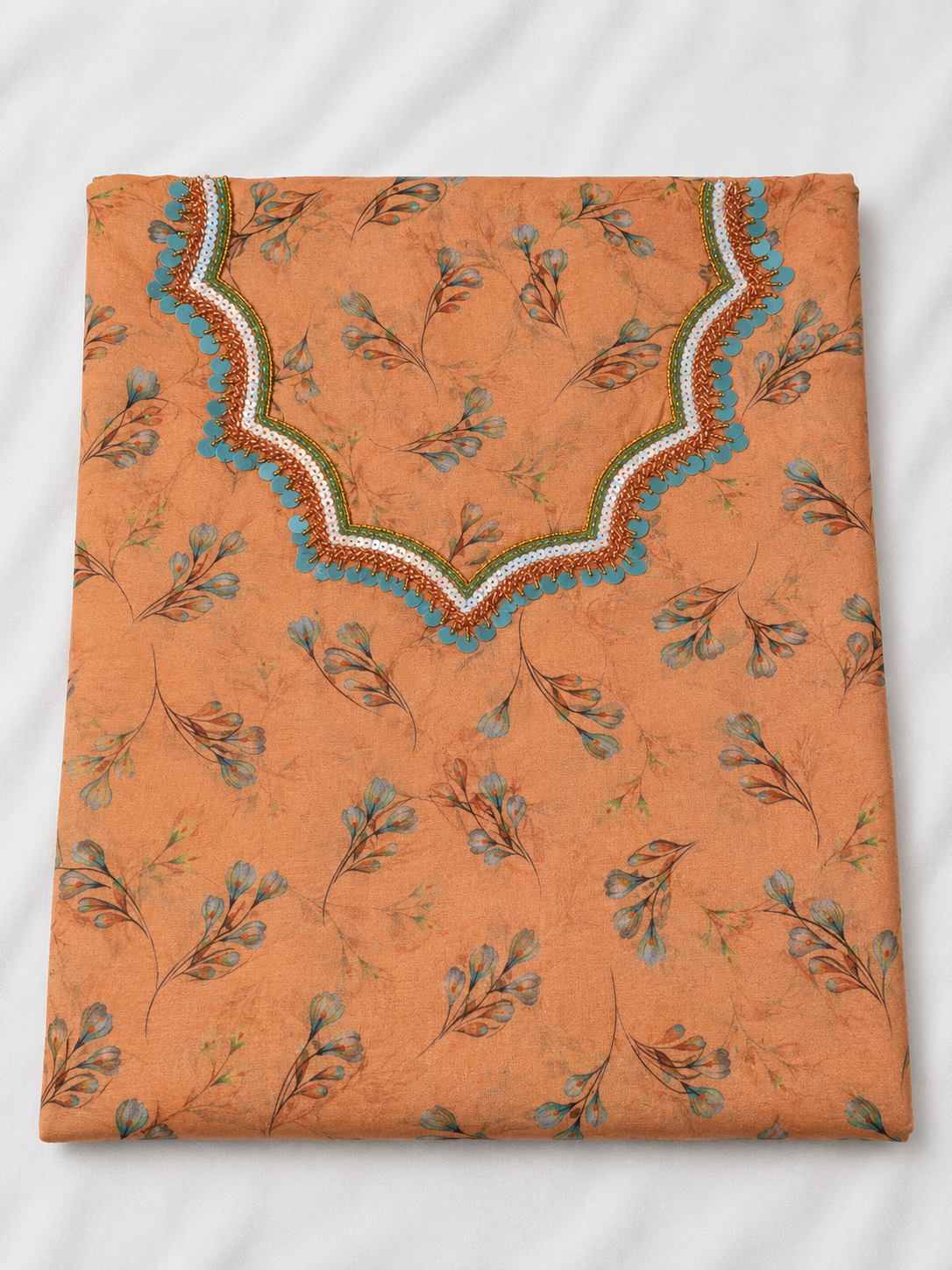 Peach Floral Mukhawar