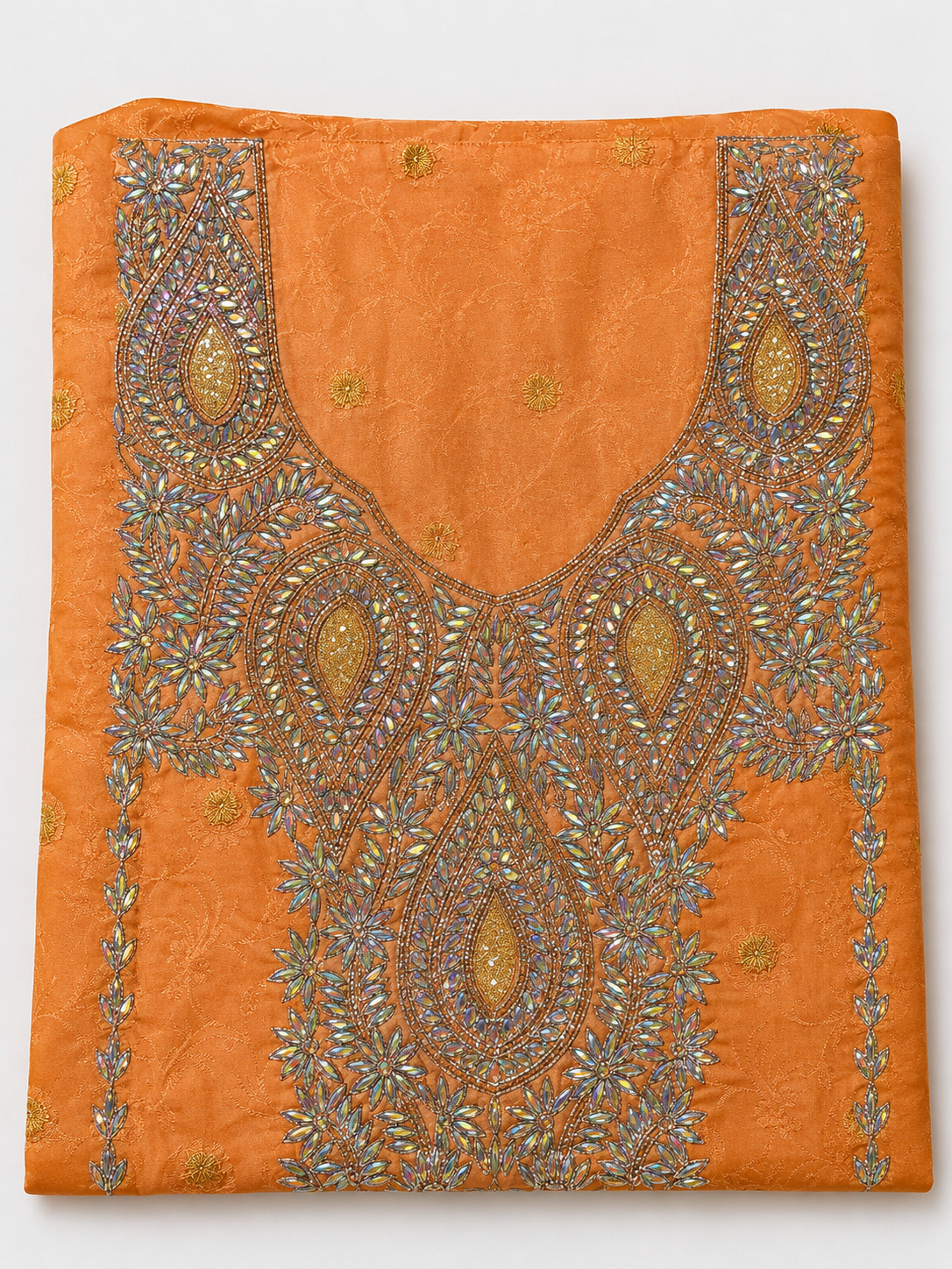 Orange Embroidered Mukhawar