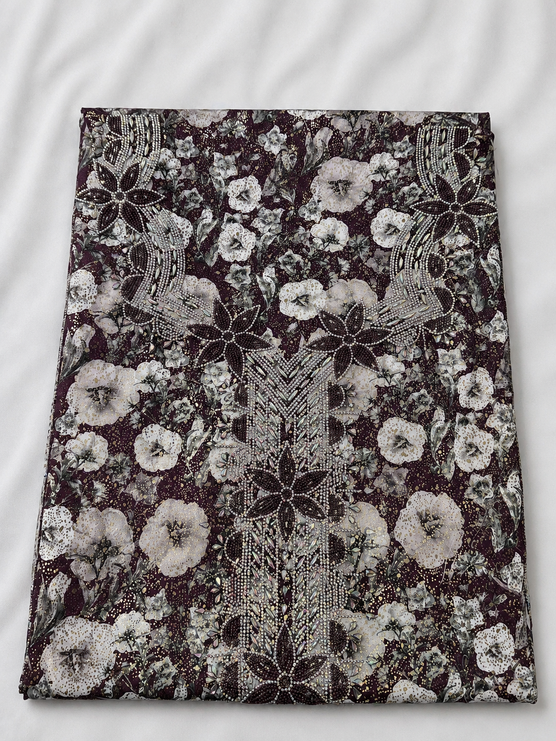 Burgundy Floral Mukhawar