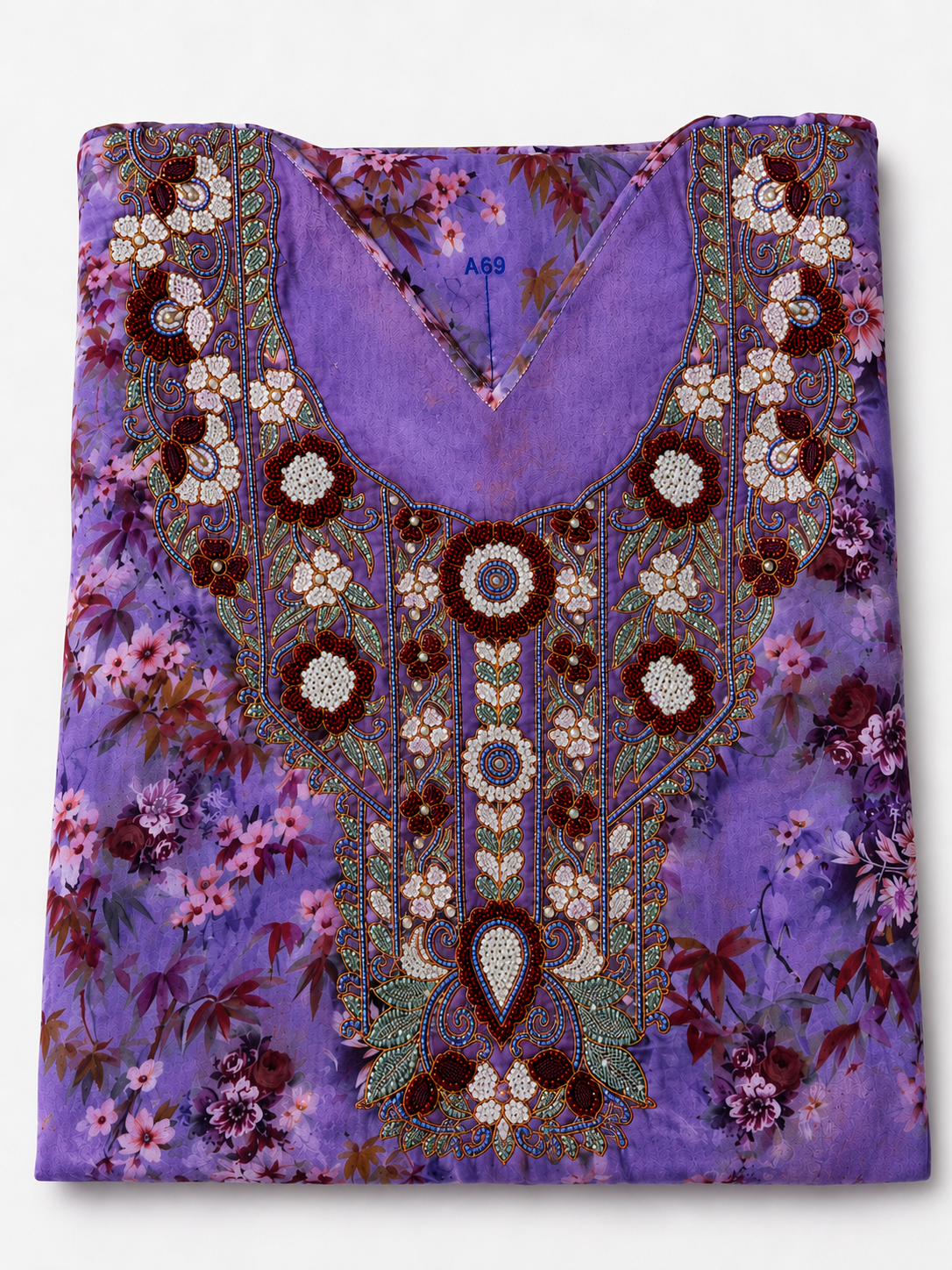 Purple Floral Mukhawar